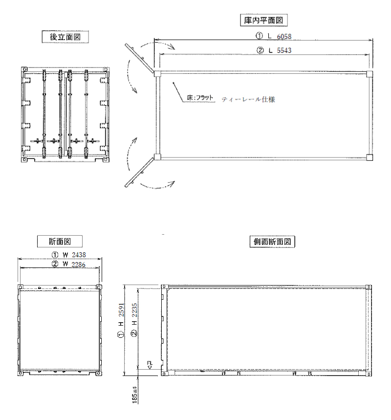 20フィートコンテナ図